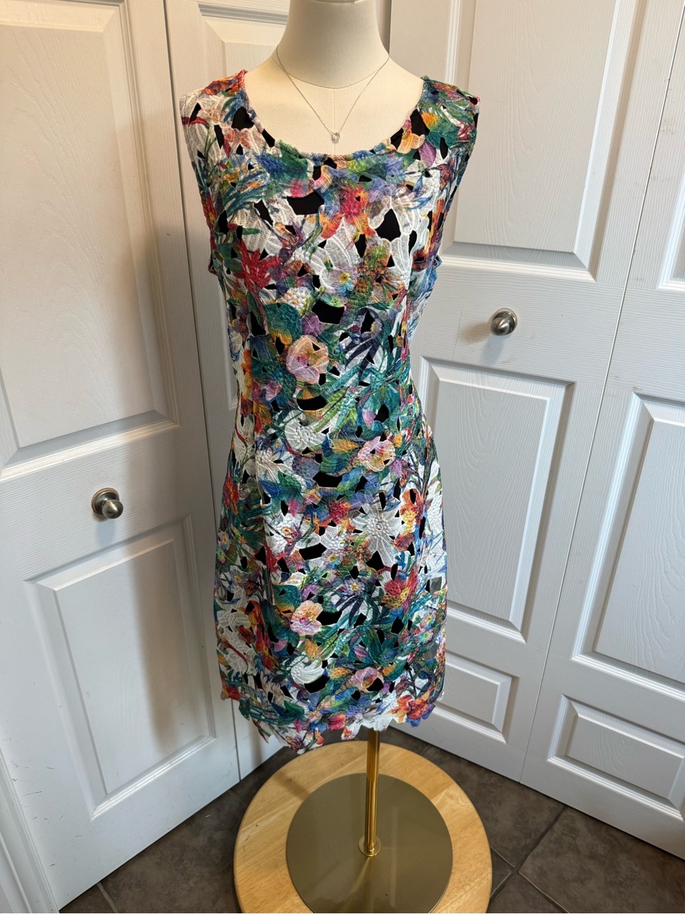 Joseph Ribkoff Multicolor Floral Lace Midi Dress - Picture 2 of 11